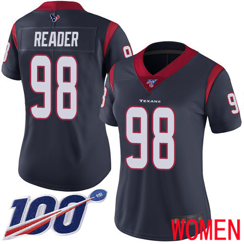 Houston Texans Limited Navy Blue Women D J Reader Home Jersey NFL Football 98 100th Season Vapor Untouchable